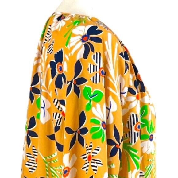 Cabi Blouse V-neck Popover Long Sleeve Peach Multi Mod Floral Women’s Size Large - Picture 7 of 12